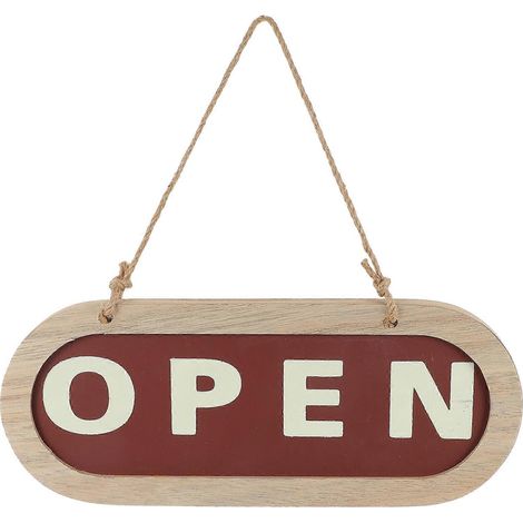 Panneau de porte suspendu « Ouverture » en bois, ornement décoratif pour magasin-23.5X9.5CM (1/3)