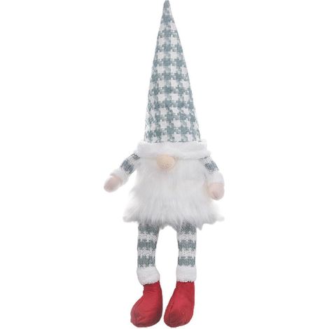Schwedische Wichtel-Weihnachtsdekorationen, niedliche sitzende Weihnachtswichtel mit baumelnden Beinen, Weihnachtsbaumspitze, Heimdekoration, blau (1/5)