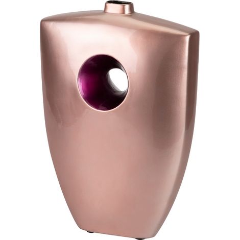 Rosa-lila lackierte Keramikvase 27 x 12 x 38 cm (1/5)
