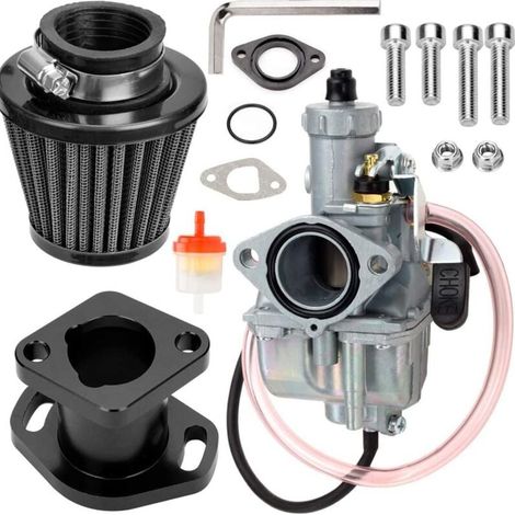 Carburateur VM22 pour Predator 212cc 196cc 224cc Coleman CT200U BT200X GX160 GX200 6,5hp OHV Clone Engine KT196 Baja MB200 Mini Bike Kart avec filtre à air 38mm Pièces de performance Noir (1/5)