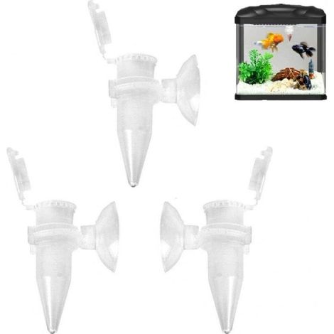 Distributore automatico di mangime per pesci - Set da 6 pezzi (imbuto conico, cucchiaio e tazza) in plastica rossa