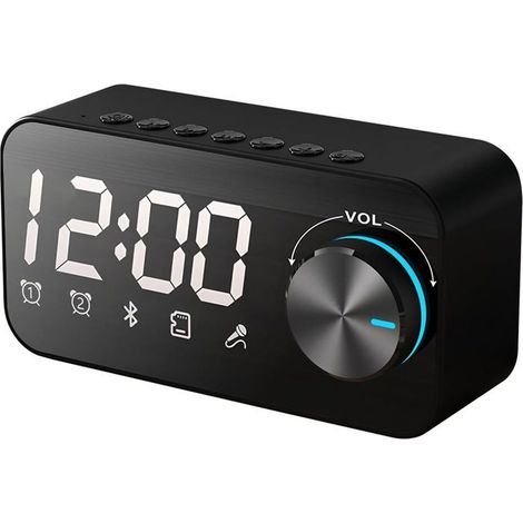Bluetooth-Lautsprecher mit RGB-Beleuchtung und Dual-Wecker, multifunktionale Musikbox, tragbare Bluetooth-Hülle, Dual-Lautsprecher