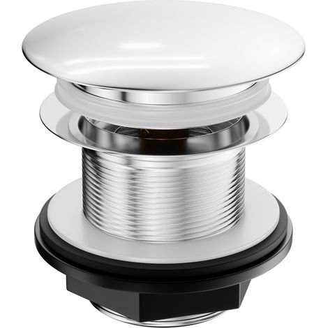 Polished Chrome Push Button Bath Waste without Overflow (1/5)