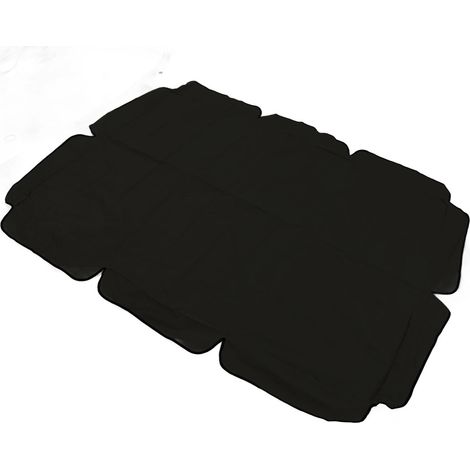 Store extérieur pliant imperméable de rechange en tissu Oxford 420D enduit d'argent pour jardin, terrasse et balcon, noir (1/5)