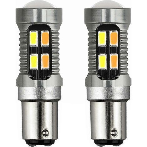 2 ampoules LED bicolores 1157 BAY15D P21/5W 5630 20SMD Canbus pour feux de freinage de voiture (1/5)