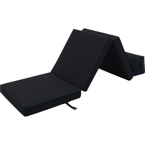 Game Over - Materasso pieghevole per il gioco, Materasso pieghevole da gioco Z Bed resistente all'acqua con cinghie con fibbia, 218x64x10 cm Materasso ospiti Futon per il soggiorno - Fulmine ceruleo (1/5)