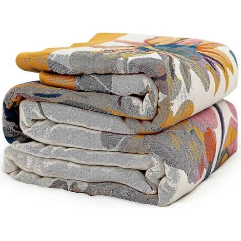 Couverture en coton style bohème, couvre-lit double face, linge de lit, housse de canapé, drap-housse 150 x 200 cm (1/5)