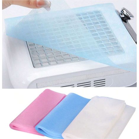 Filtre pour aspirateur à poussière de manucure : 100 feuilles de filtre 19x24cm, remplacement anti-poussière pour machine de manucure, accessoire, bleu (1/5)