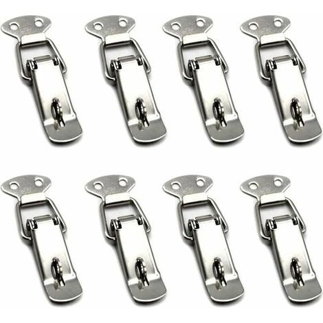 8 piezas de pestillo de palanca con resorte para cajas de herramientas, cajones, armarios y cofres - 73 mm con cerradura (1/5)
