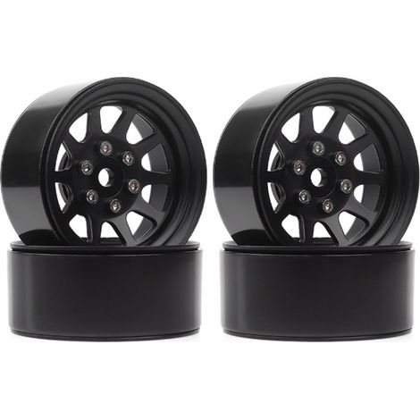 Moyeu de roue Beadlock en métal pour voiture télécommandée Axial SCX10 AXI03007 90046 - Accessoire noir (1/5)