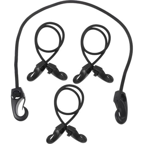 Lot de 4 sangles de fixation à double crochet — Cordons élastiques résistants, idéaux pour le camping et la randonnée en plein air. (1/5)