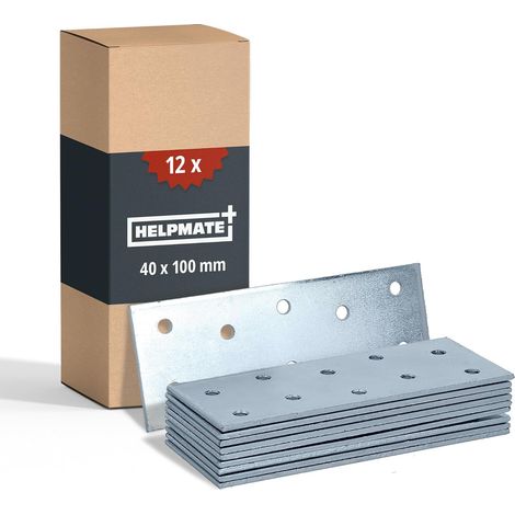 12 pezzi di lamiera forata – 40x100 mm – Lamiera d'acciaio zincata e passivata blu – Montaggio in legno con eccellente protezione dalla corrosione, stabile e durevole (1/5)