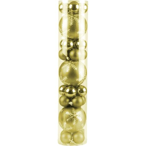 Weihnachtsbaumkugeln 27er-Set Christbaumschmuck Weihnachtsbaumschmuck Baumkugeln - gelbgrün
