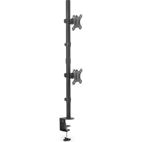 Supporto Universale a Due Monitor Verticale DIGITUS TIS 17-32 con 2 Articolazioni, Capacità Massima 8 kg, Compatibile con Schermi da 17 a 32 pollici, Colore Nero