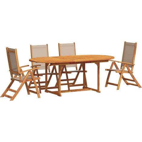 Maison Exclusive - Ensemble à manger de jardin 5pcs bois d'acacia solide textilène (1/5)