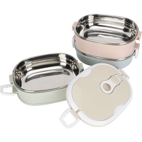 Boîte Repas Isotherme Acier Inox Portable 3 Couches 2700ml pour École Bureau (1/5)
