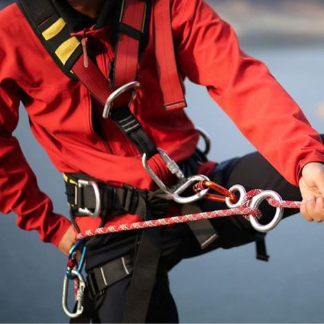 Descendeur en Aluminium - Équipement de Descente - 35 kN - 2 pièces - Léger et Solide - Pour Escalade (1/4)