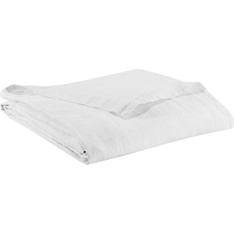 Lenzuolo piatto Vivaraise Zeff in lino 100% bianco - 240 x 300 cm (1/2)