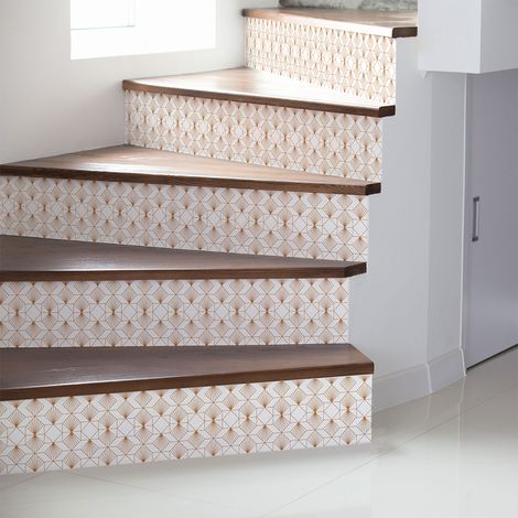Stickers adhésifs escalier carrelages contremarche - GREGERS - 2 bandes de 15x105cm (1/3)