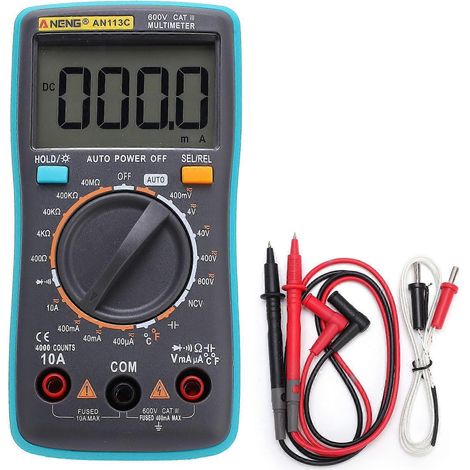 AN113C Digitalmultimeter ABS, hohe Genauigkeit, verstellbare Halterung, Hintergrundbeleuchtung, industrielles Handvoltmeter