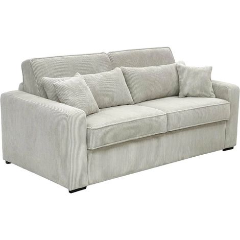 Divano letto 4 posti a ribalta Posto letto 160 cm Materasso 16 cm in Tessuto Panna - MONDOVI (1/5)