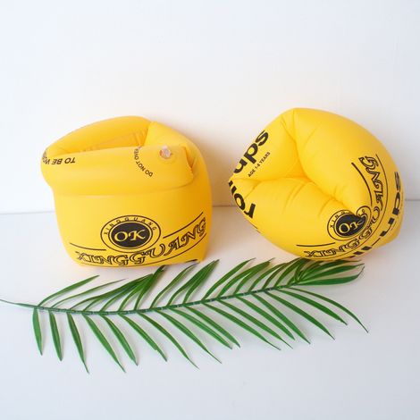 Brassards gonflables pour adultes et enfants, manchons en PVC pour l'eau, piscine, accessoires de natation jaunes. (1/5)
