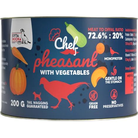 Comida húmeda para perros adultos Syta Micha chef Mono Pheasant Vegetables 200g