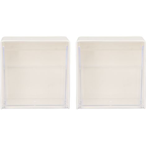 Boîte de Rangement Murale Transparente 2 Pièces, Support Adhésif sans Perçage avec Couvercle (1/5)