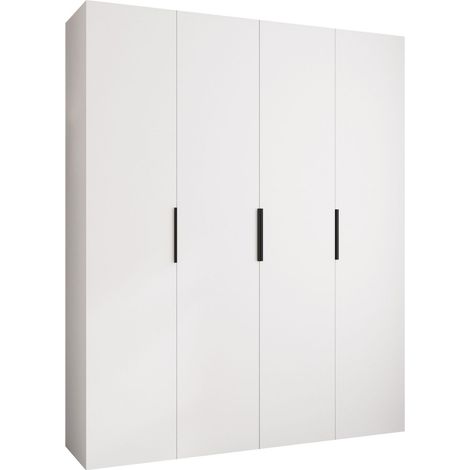 Armario Hartford 574, Negro, 246x200x52cm, Puertas de armario: Con bisagras, Número de estantes: 12