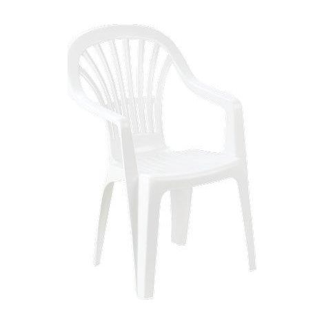 SEDIA ZENA + BRACCIOLI PROGARDEN  PP BIANCO CM 55X56 H.CM 90