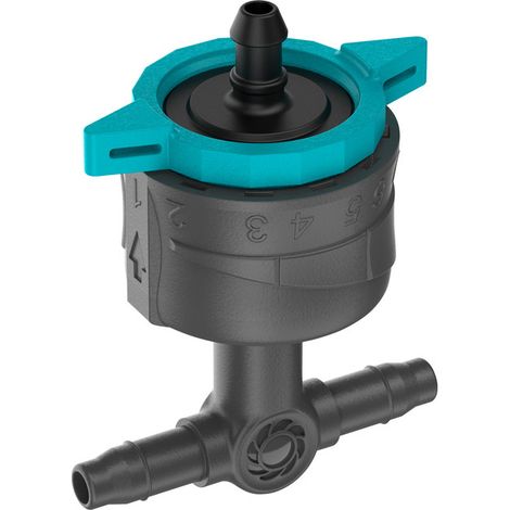 GARDENA Gotero interlineal autocompensante y regulable 1 - 8 l/h para hileras de plantas del sistema de riego por goteo de fácil instalación, blister de 5 unidades (13314-20) (1/5)