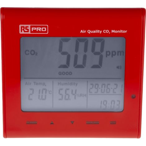 Appareil de mesure de la qualité de l'air RS PRO DT-802, +50°C max ( Prix pour 1 )