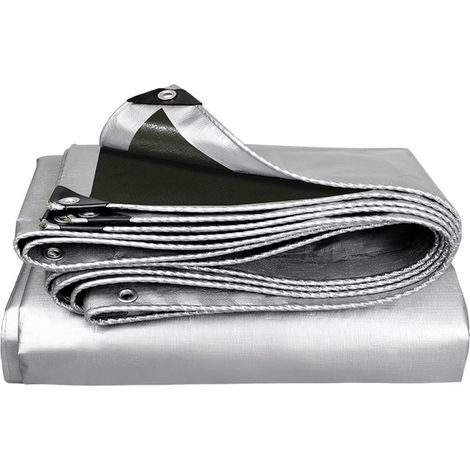 Bâche Polyéthylène 4x4m, Imperméable 280g/m², Œillets Aluminium, Couverture Jardin (1/5)