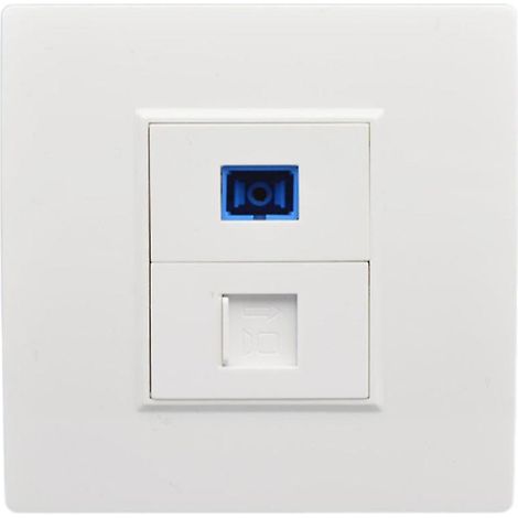 Crea – Interface fibre optique SC – Prise murale RJ45 – Panneau de prise réseau – Installation facile et rapide – Matériau ignifuge (1/5)