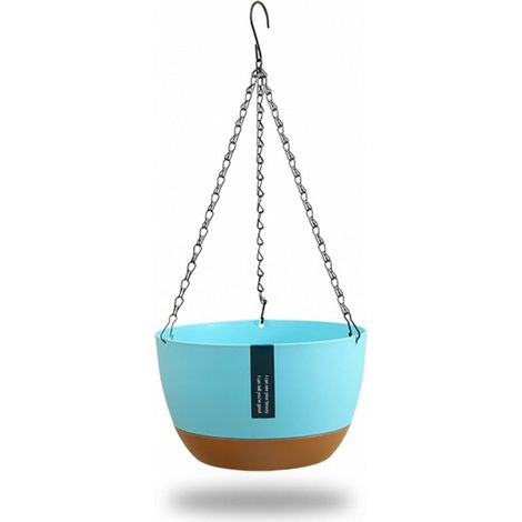 Jardinière suspendue à double chane pour la maison, le balcon et l'intérieur, avec bassin à absorption d'eau automatique (1/2)