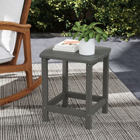 Table de jardin. Table de balcon résistante aux intempéries en PEHD. Table de repas d'extérieur/table de camping pour jardin, terrasse, balcon, 48 x 37 x 46 cm, grise.