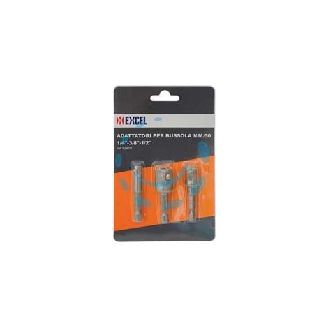 INSERTI ADATTATORI PER BUSSOLA MM.50 1/4 - 3/8 - 1/2 SET PEZZI 3