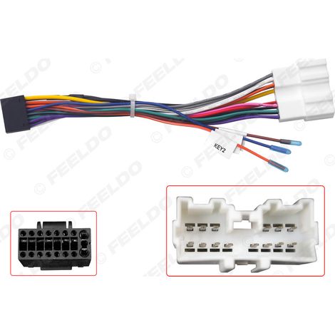 Compatible avec Mitsubishi Grandi Pajero, Jingyi, Lingshuai et Zhangxun (câble de modification du fil arrière du câble d'alimentation 16P pour système Android).