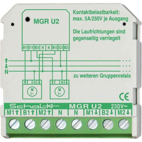 COMMANDE DE VOLET ROULANT ENCASTRÉE MGR U2 SCHALK MGRU29