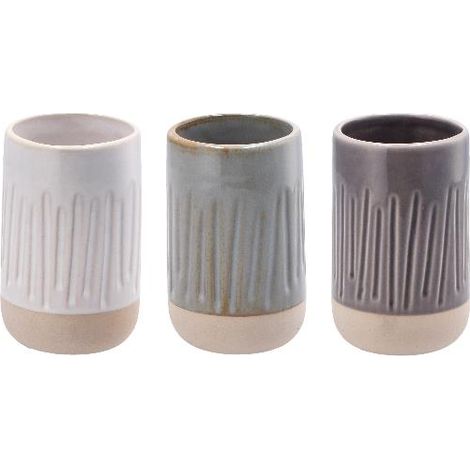 1 Pezzo Bicchiere Portaspazzolini in Ceramica 3 Colori (1/2)