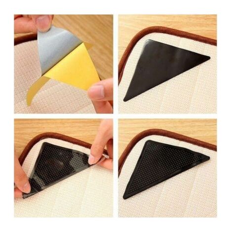 Ensemble de 4 supports de tapis antidérapants avec autocollants, autocollants pour tapis antidérapants (1/5)