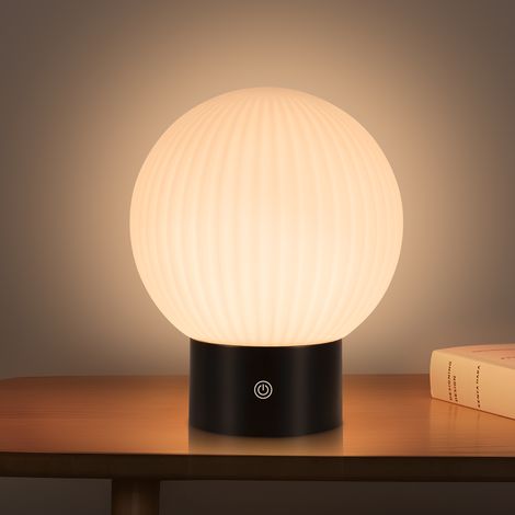 GBLY Kabellose LED Tischlampe Akku Aufladbar USB 3000K-6500K Dimmbar Touch IP44 Wasserdicht Pilz Design Für Schlafzimmer Badezimmer