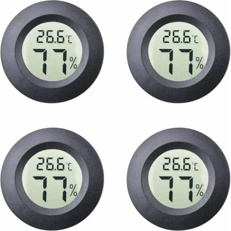 RHG Lot de 3 mini hygromètres ronds d'intéri thermomètre Celsius ou Fahrenheit mètre LCD numérique jauge (1/4)