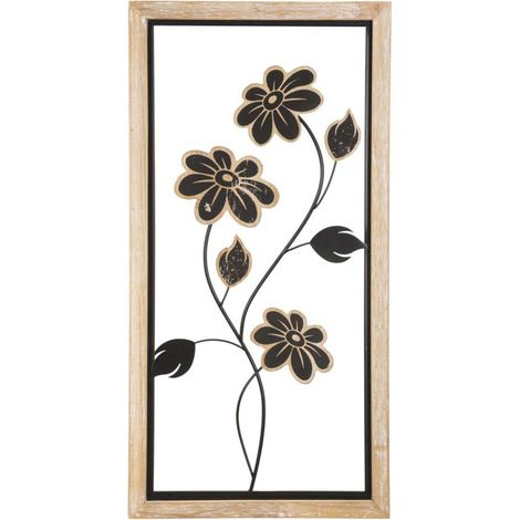 Décoration Murale Encadrée "Girish" 60cm Naturel & Noir (1/5)
