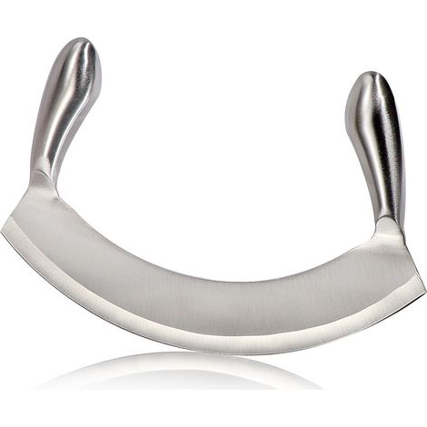 Couteau à pain en acier inoxydable, couteau à pizza et à fromage, coupe-nougat, coupe-vanille, coupe-nouilles, trancheuse à double poignée (coupe-nouilles à deux mains) (1/5)