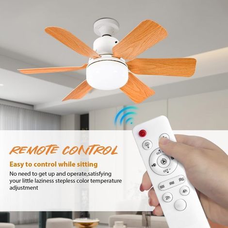 Ventilateur de plafond LED 40 W avec variateur d'intensité et télécommande, 3 vitesses de vent, 3 modes d'éclairage, Minuterie (1/4)