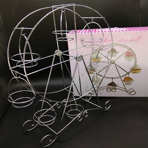 Mariage accessoires d’ameublement plateau de service Dessert fer blanc grande roue Cupcakes Stands (1/3)