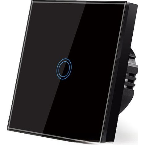 Interrupteur Tactile Sans Fil - Panneau Verre Trempé Étanche Anti-rayure - Affichage LED Intégré - Pour Maison et Bureau - 1 Pièce (1/5)