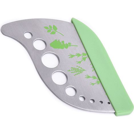 Effeuilleur Herbes Aromatiques 9 Trous en Acier Inoxydable, Cisaille à Herbes Fraîches pour Cuisine, Outil de Préparation Basilic Coriandre Persil-x (1/4)