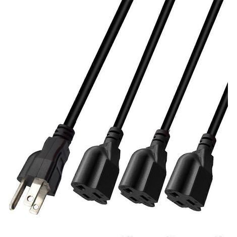 NEMA 5-15P auf 3x 5-15R Adapterkabel 5-15P auf 5-15R Laptop-Stromverteiler